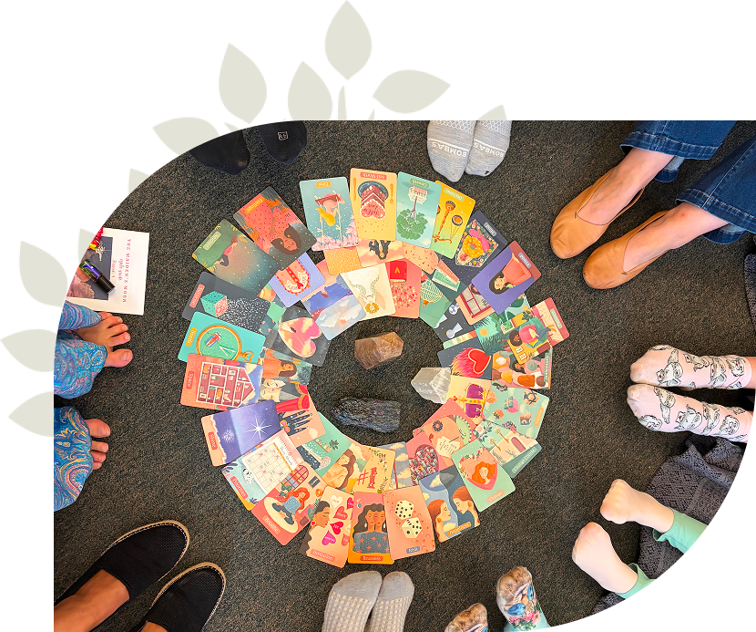 Circle practice with oracle cards and embodied presence